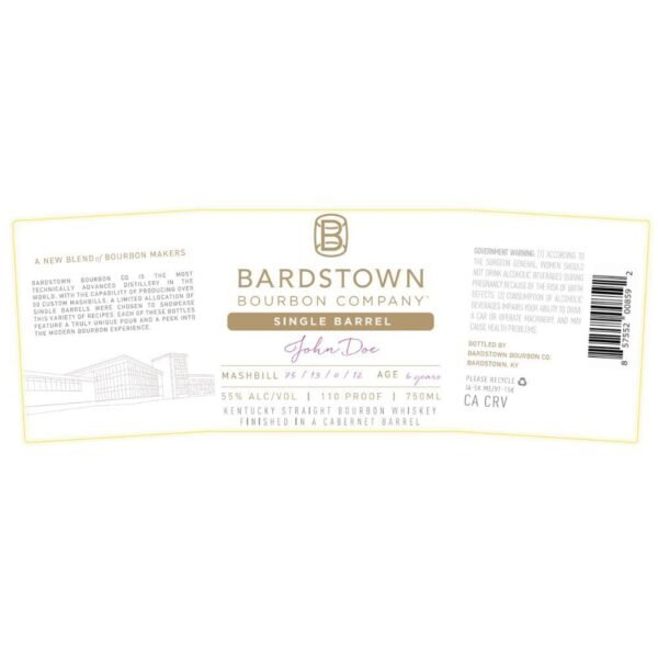 Bardstown Bourbon Single Barrel Bourbon Finished in a Cabernet Barrel