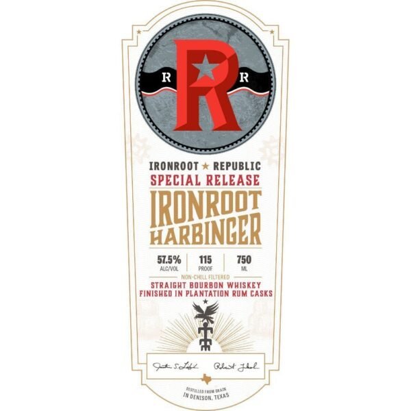 Ironroot Harbinger Bourbon Finished in Plantation Rum Casks